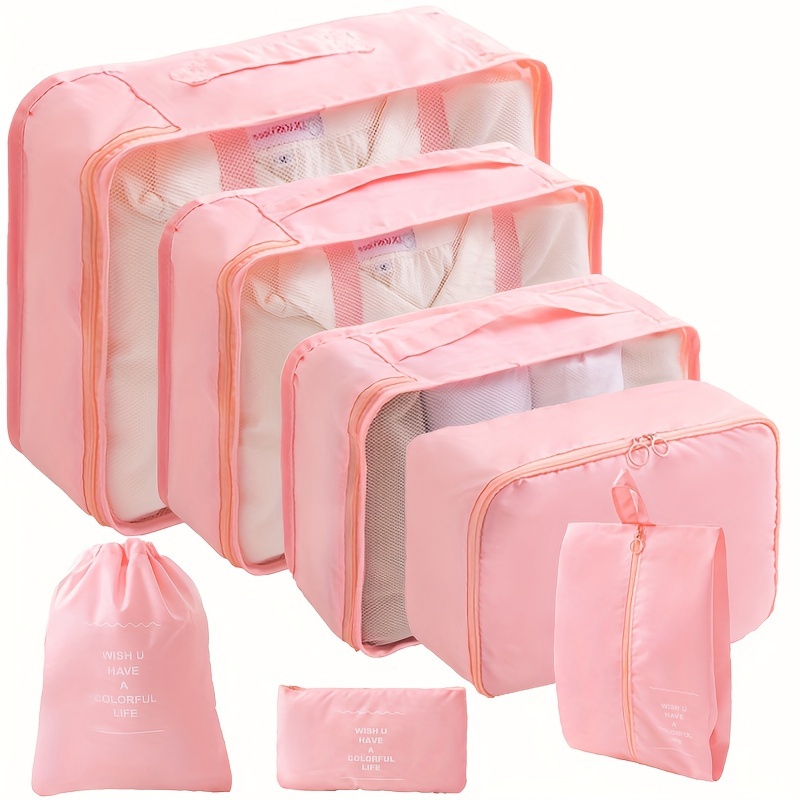 Travel Storage Bag Set Suitcase Luggage Packing Cubes - Temu