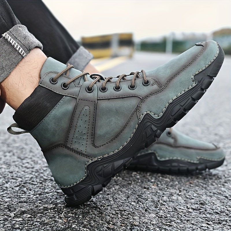 Botas Con Cordones De Cuero Estampado Para Hombre - Zapatos Casuales Para  Caminar - Zapatillas Cómodas Y Transpirables