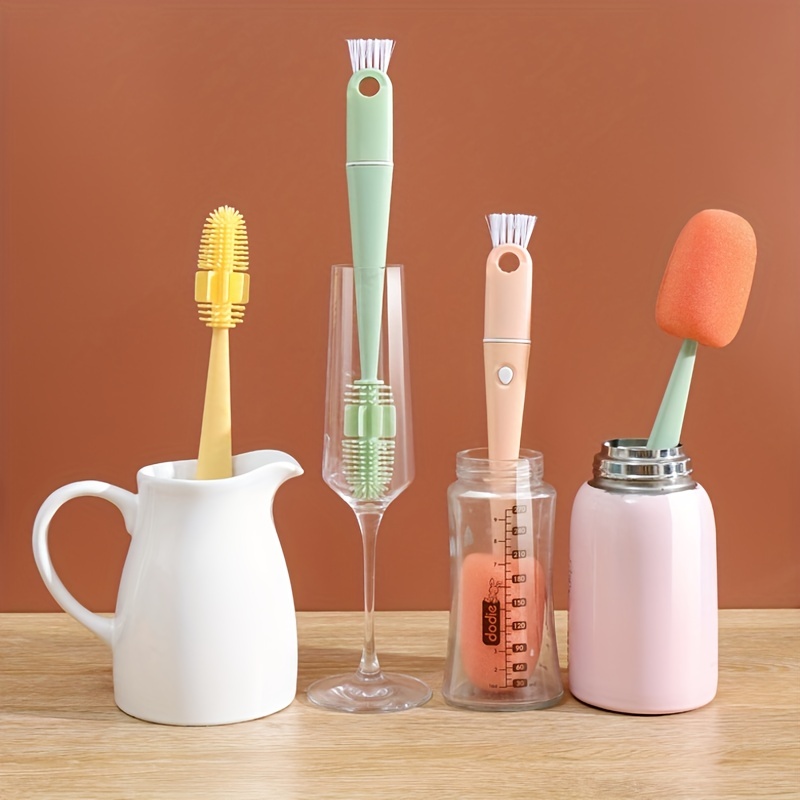 Silicone Bottle Cleaning Brush Long Handle Cup Cleaning Brush for