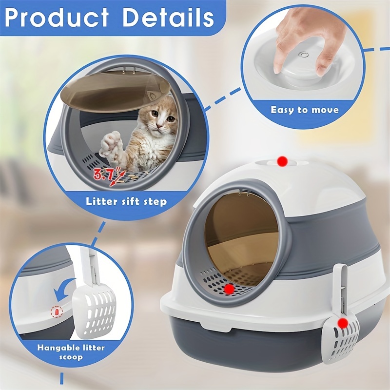 Lettiera Gatto Chiusa Lettiera Per Gatti Autopulente lettiera scatola  riutilizzabile Deodorante Anti-spruzzo lettiera lettiera scatola chiusa  grande, gatto igienici, Cat House, con l'induzione di deod : :  Prodotti per animali domestici