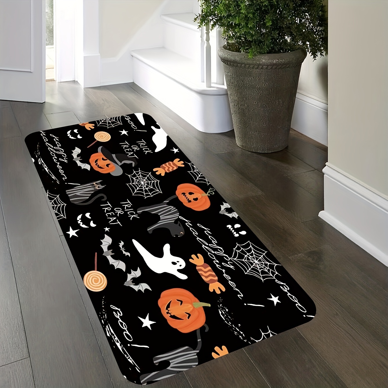 Halloween Pumpkin With Bats Doormat, Indoor Home Front Floor Mats Rugs,  Absorbent Non Slip Kitchen Door Mat Bedroom Bathroom Entrance Holiday  Decoration, Fall Halloween Home Decor - Temu