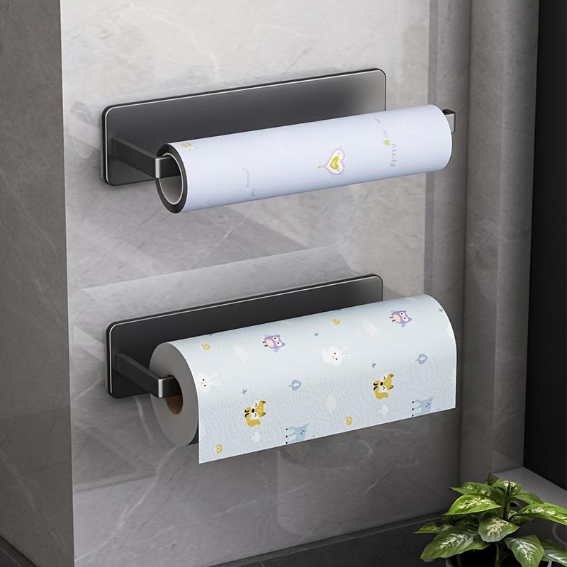 Strong Magnetic Paper Towel Holder Wall Mount White Plastic Refrigerator Rv  Paper Roll Holders Toilet Paper Stand For Microwave Cabinet Door Kitchen  Food Wrap Plastic Produce Bags Organizer - Temu