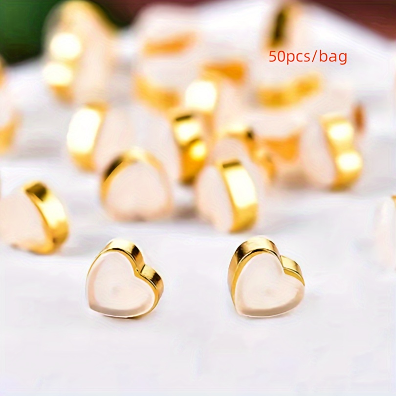 Silicone Heart Shape Earring Backs, Replacement, Soft, Clear, Rubber  Earring Backings, Hypoallergenic 