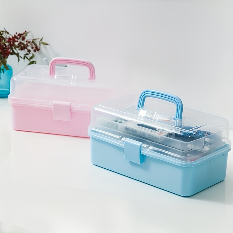 1pc Three Layer Plastic Storage Box Portable Storage Box - Temu