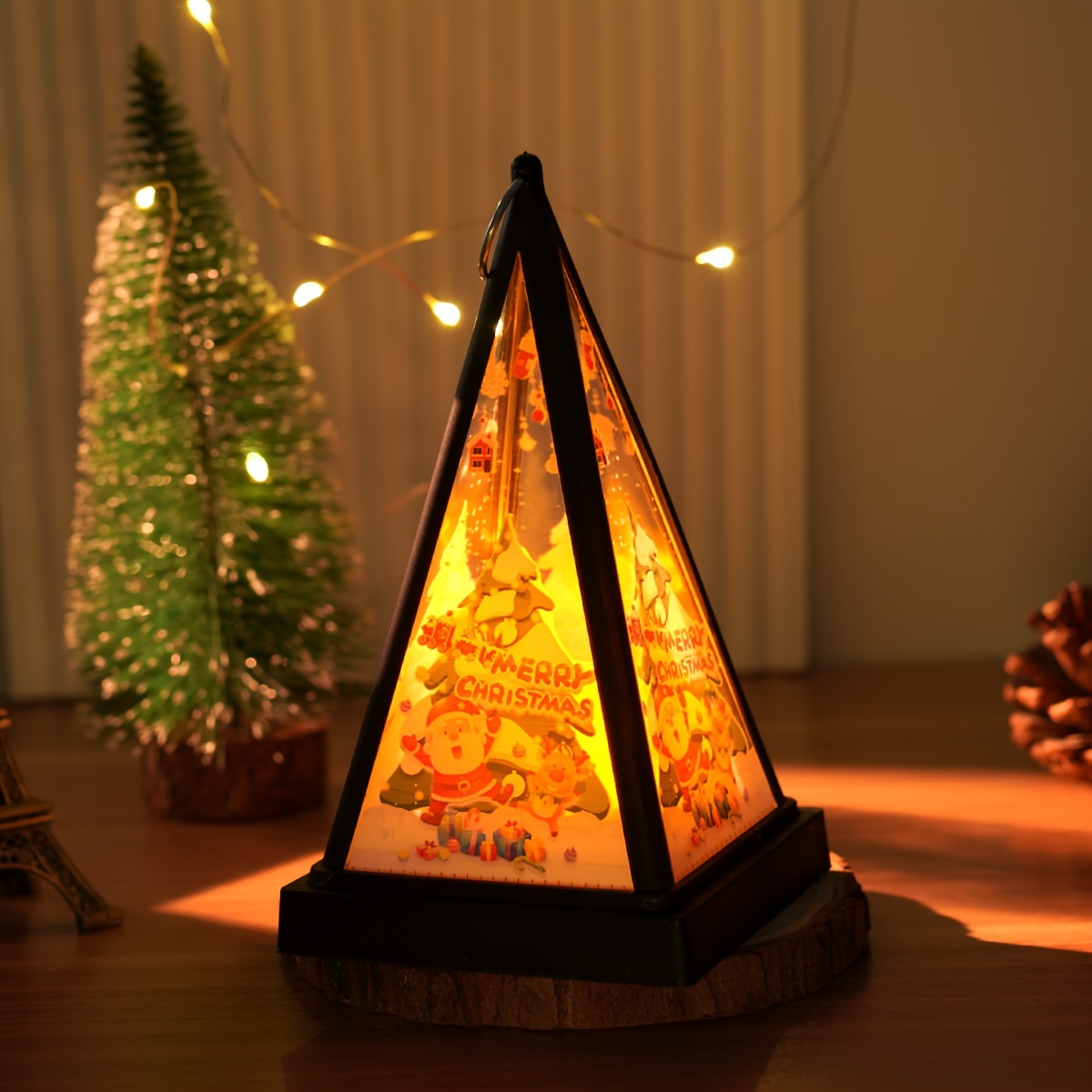 Led Pyramid Small Lantern, Hanging Night Light, Decorative