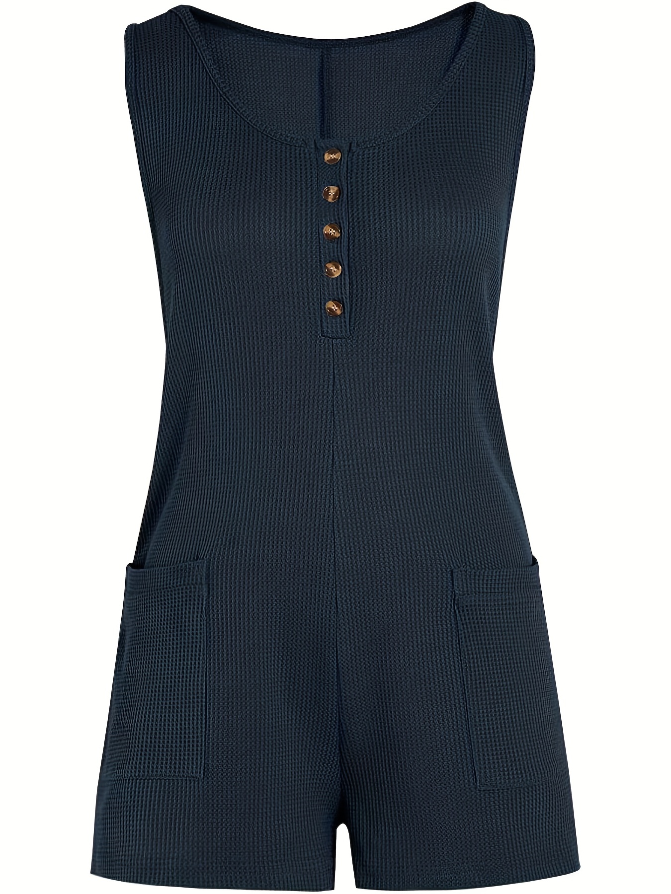 Casual Sleeveless Jumpsuit Topshop Solid Button Front Jumpsuit