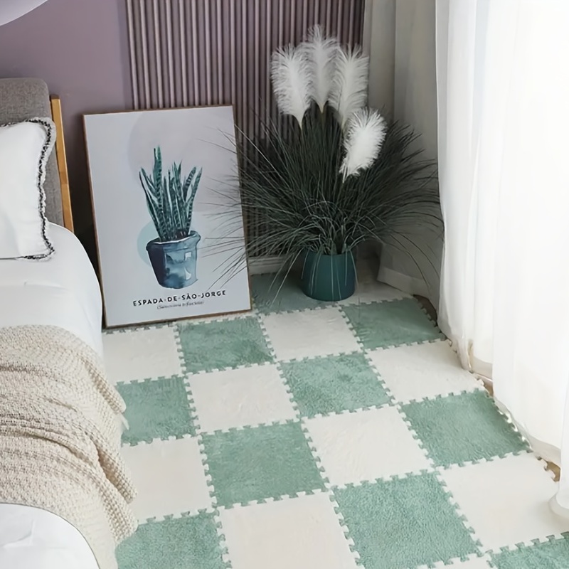 Fluffy Puzzle Floor Mat Rug Flooring Tiles Soft Climbing - Temu