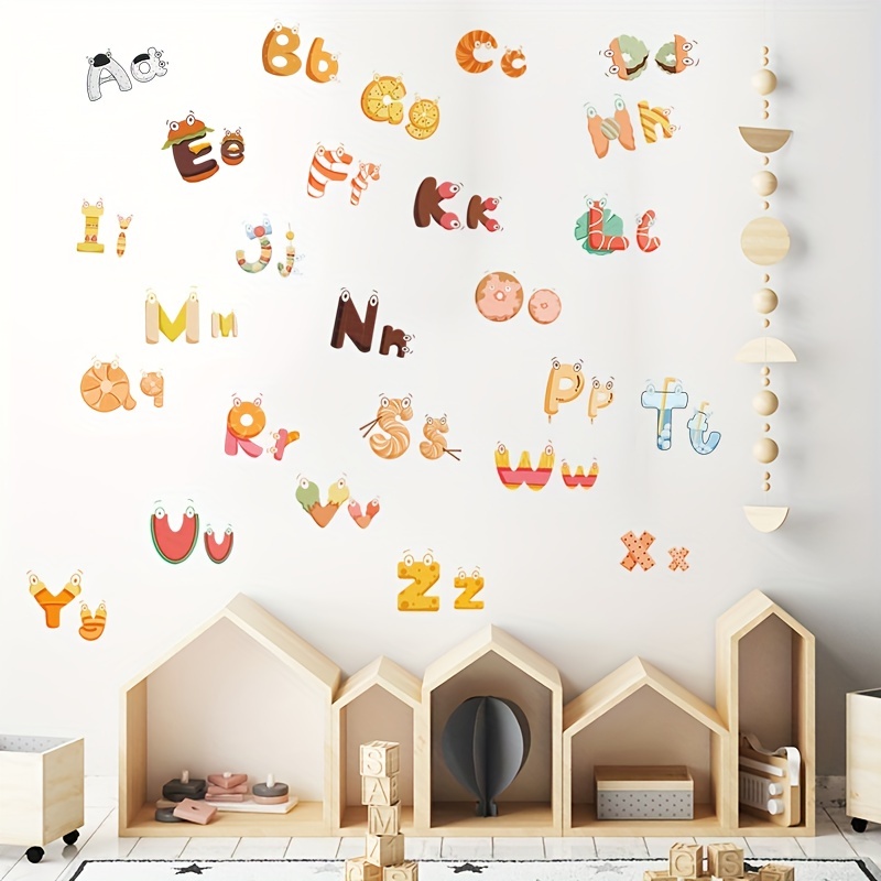 Alphabet Wall Stickers Decals Removable Animal Abc Vinyl - Temu