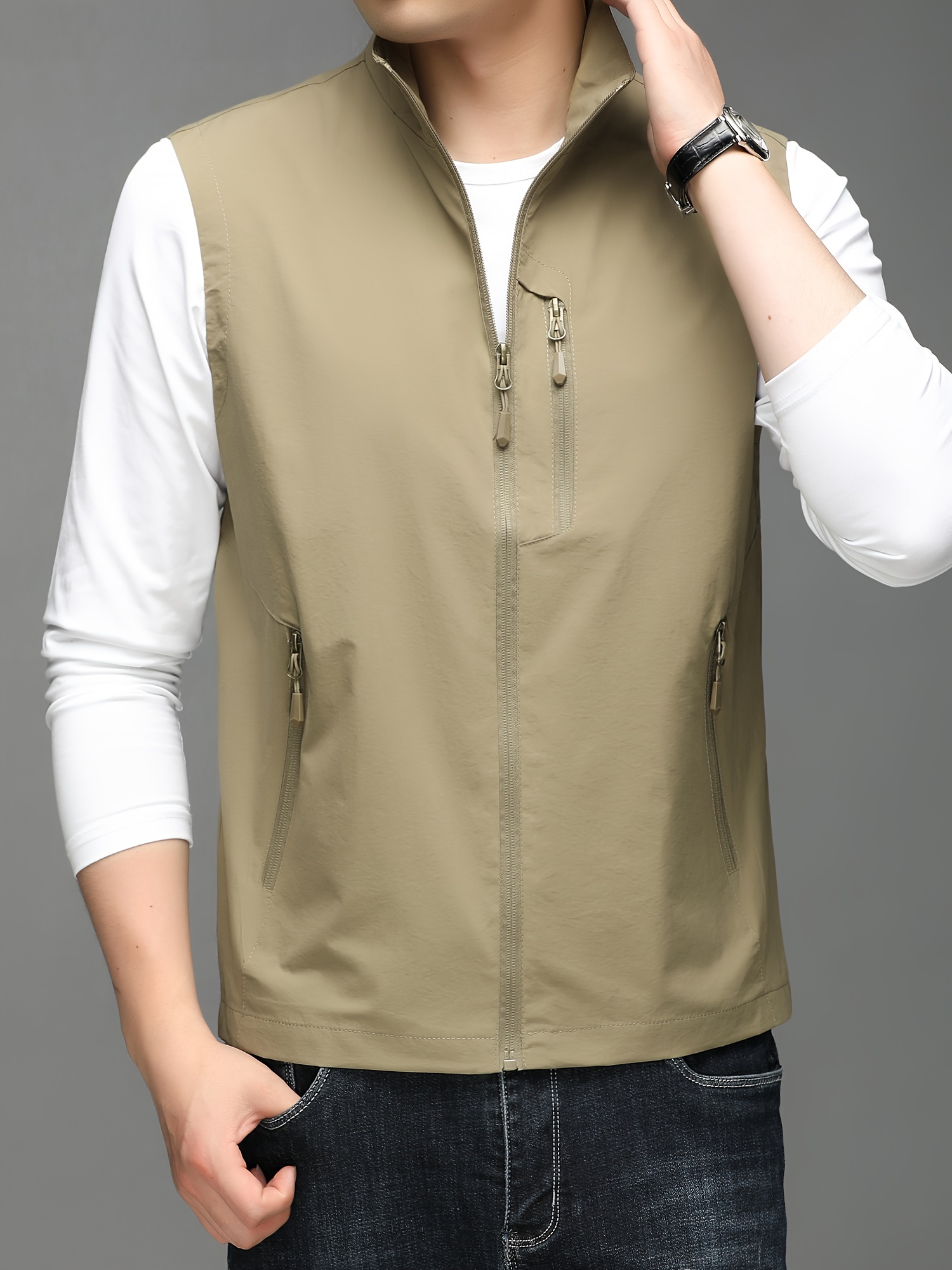 Jacket Summer Man Zipper Pocket Fishing Vest - China Men's Vest