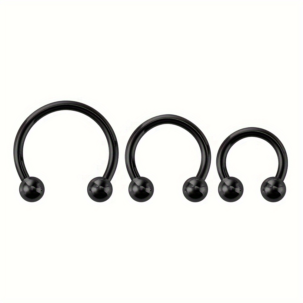 12pcs Gothic Punk Stainless Steel Hoop Earrings 16G