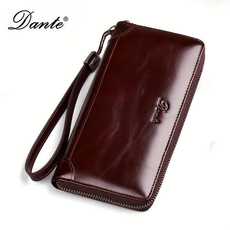 Dante Male Genuine Leather Wallets Men Wallet Credit Business Card Holders  Vintage Brown Leather Wallet Purses High Quality