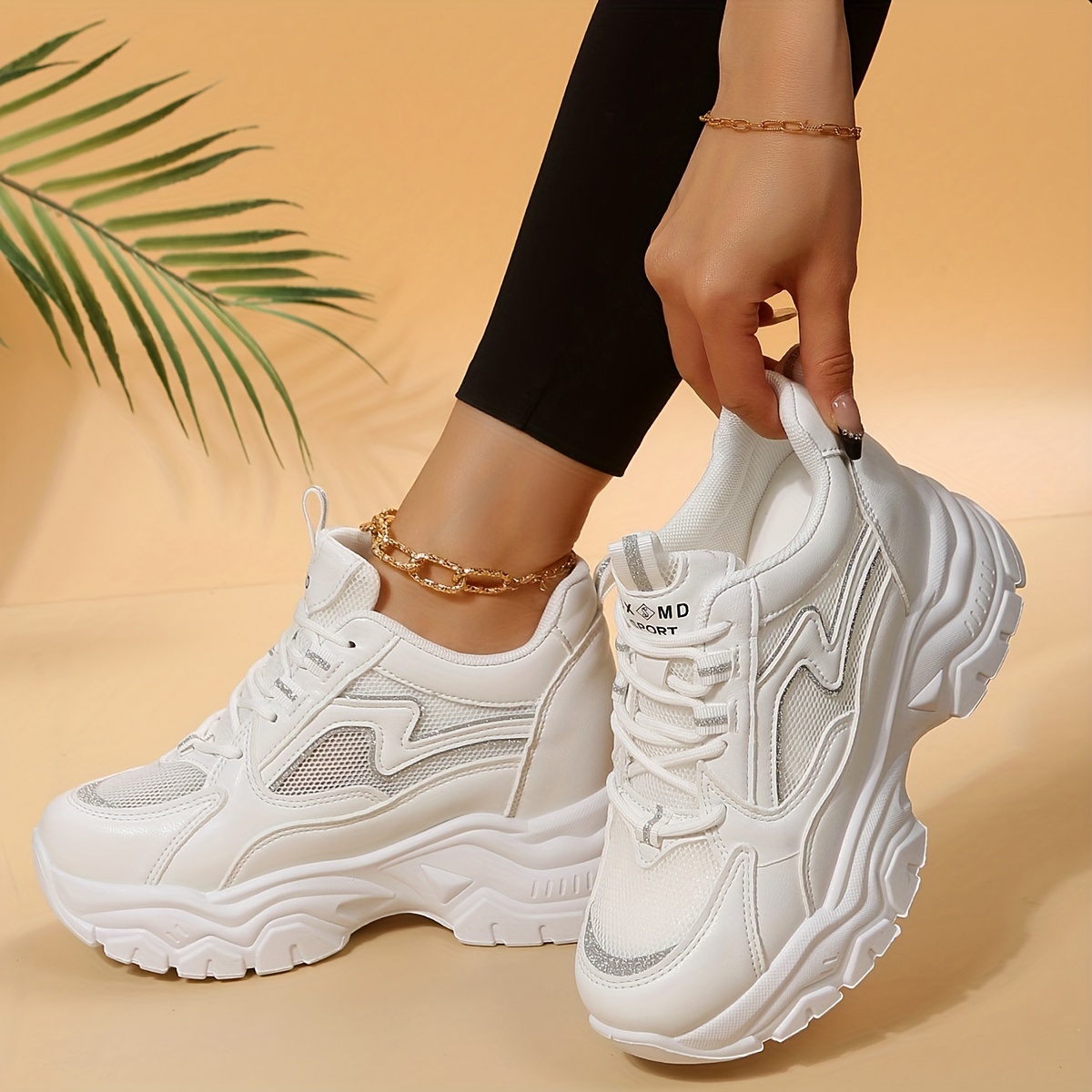 Girls Thick Sole Sports Joggers High Heel Casual vulcanize Shoes for Girls