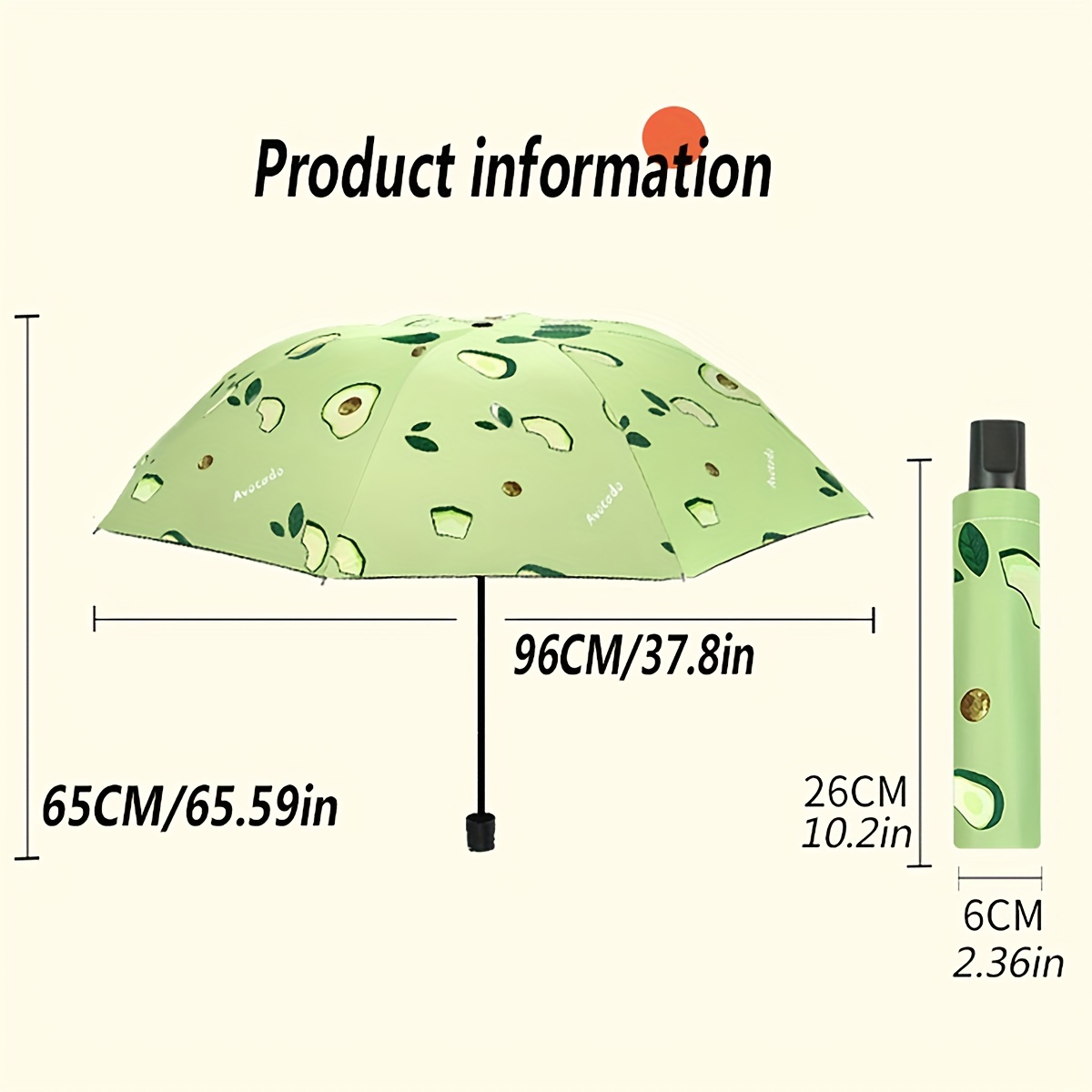 Mini paraguas con protección UV diseño de frutas Ref. A684