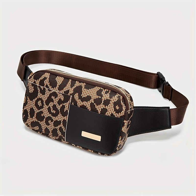 Faux Leather Chest Bag, Plaid Pattern Zipper Sling Bag, Fashion Fanny Pack  For Sports & Travel - Temu United Arab Emirates