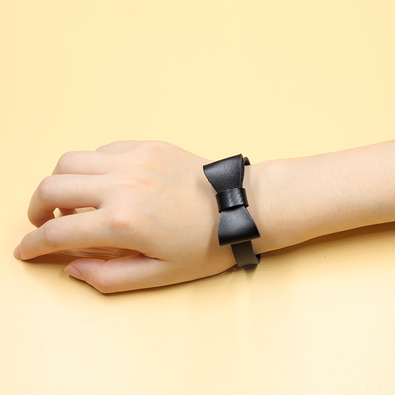 Women's Minimalist PU Leather Bracelet with Bowknot