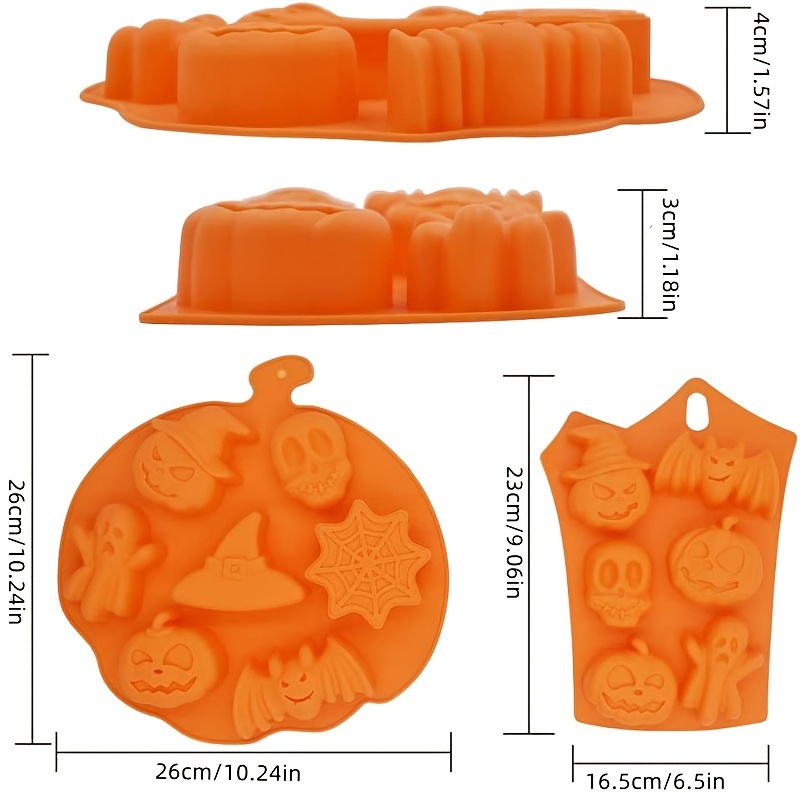 Halloween Ghost Pumpkin Silicone Baking Mold Set, Nonstick Chocolate Jelly  Fudge Cake Baking Molds, Party Favors Handmade Soap Molds, Skull Bat Ghost  Shape - Temu