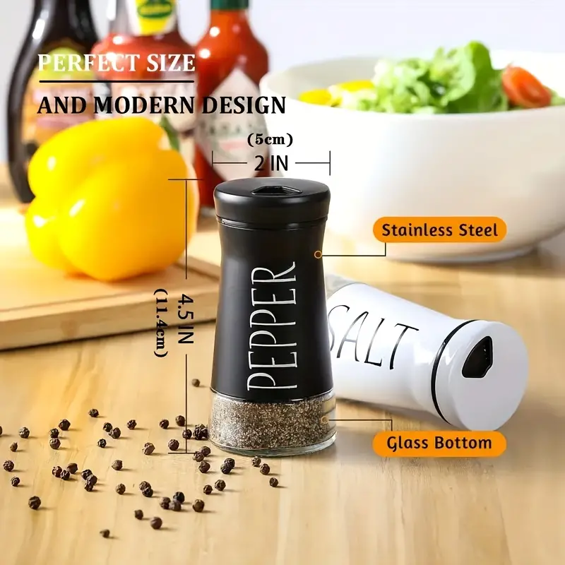 Farmhouse Salt And Pepper Shakers Set, 4 Oz Cute Salt Pepper Shaker, Modern  Farmhouse Kitchen Decor