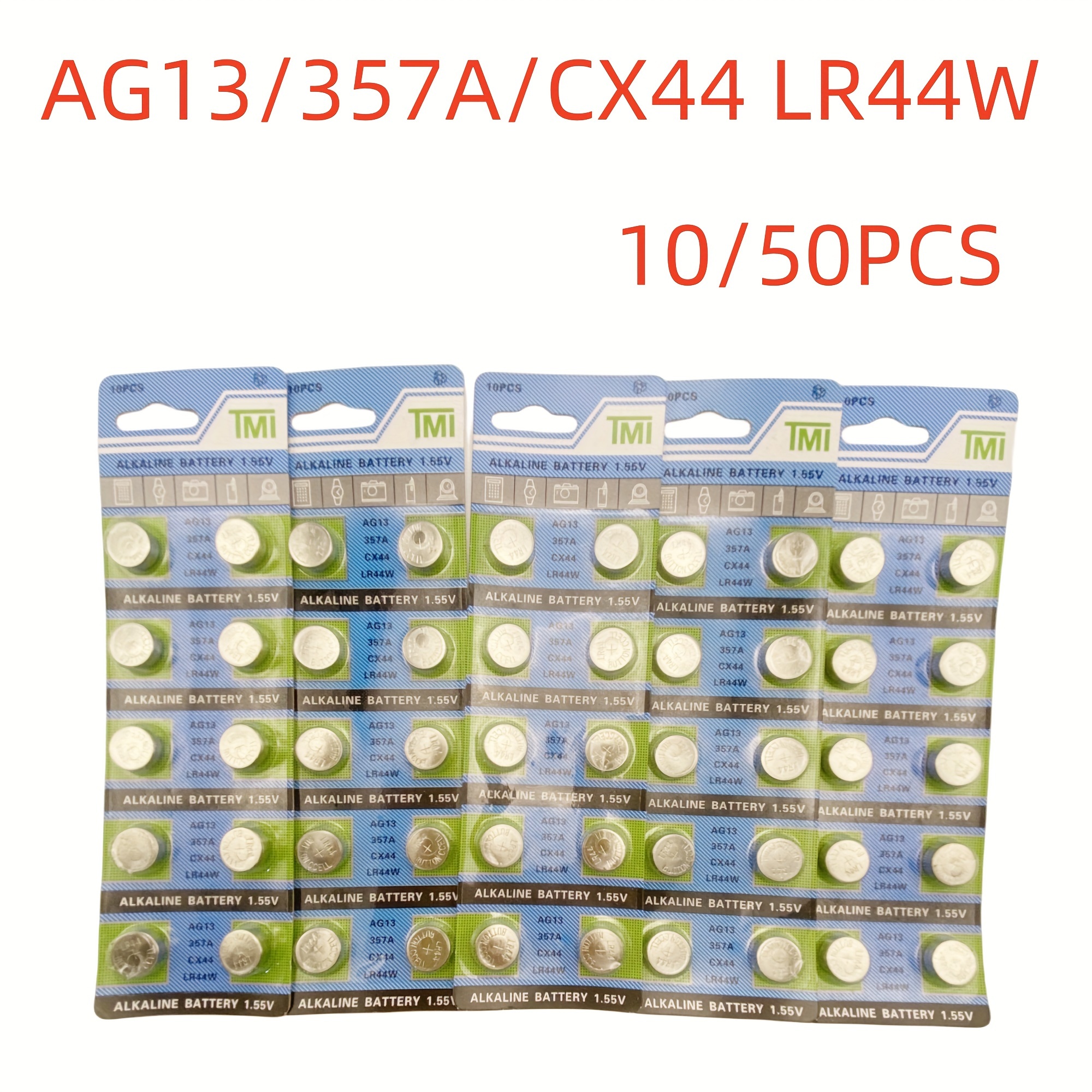

10/50pcs Lr44 Lr41 Ag13 Electronic Watch Glow Candle Ear Spoon Toy Card Button Battery