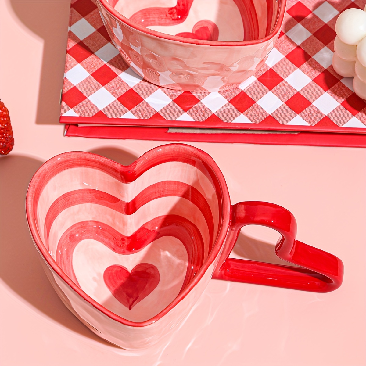 2pcs/set Ceramic Couple Cup Mugs And Heart Love Gift For