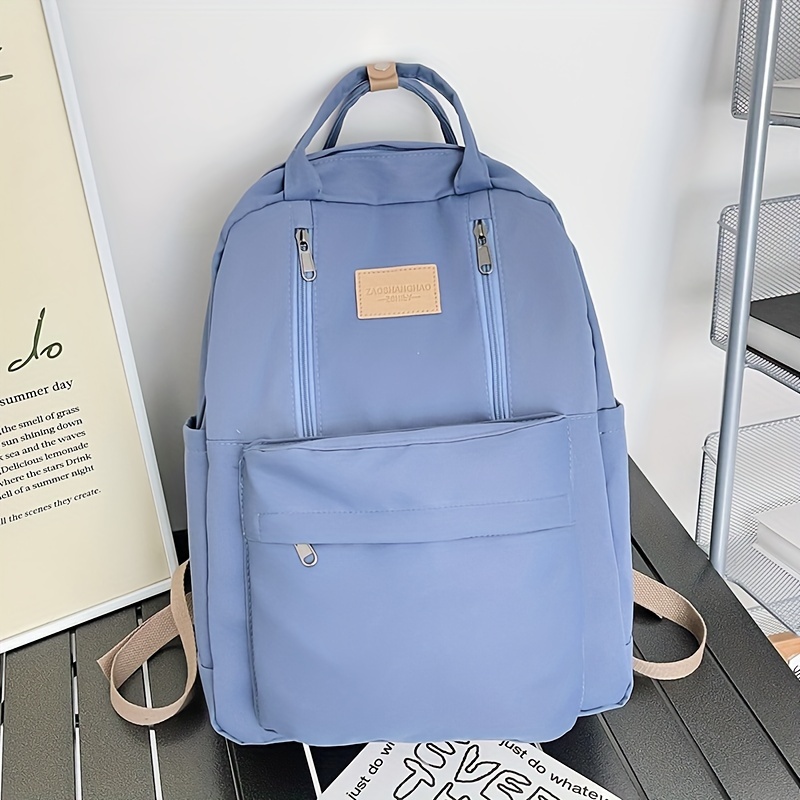Mochila para laptop, linda mochila de gran capacidad para estudiantes para  viajes escolares, al aire libre, regreso a clases, Azul / Patchwork