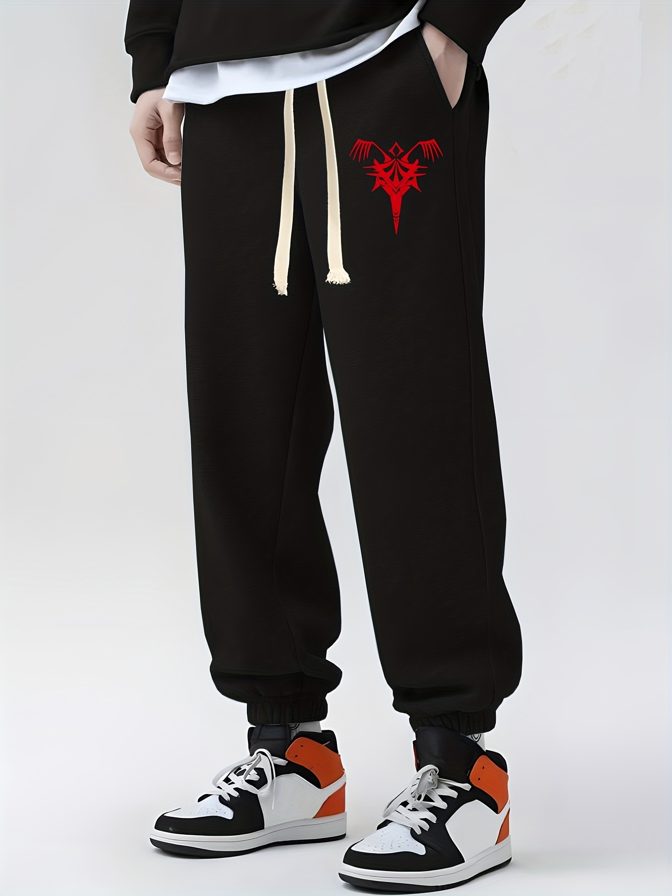 Ethnic Print Drawstring Sweatpants Loose Fit Casual Joggers
