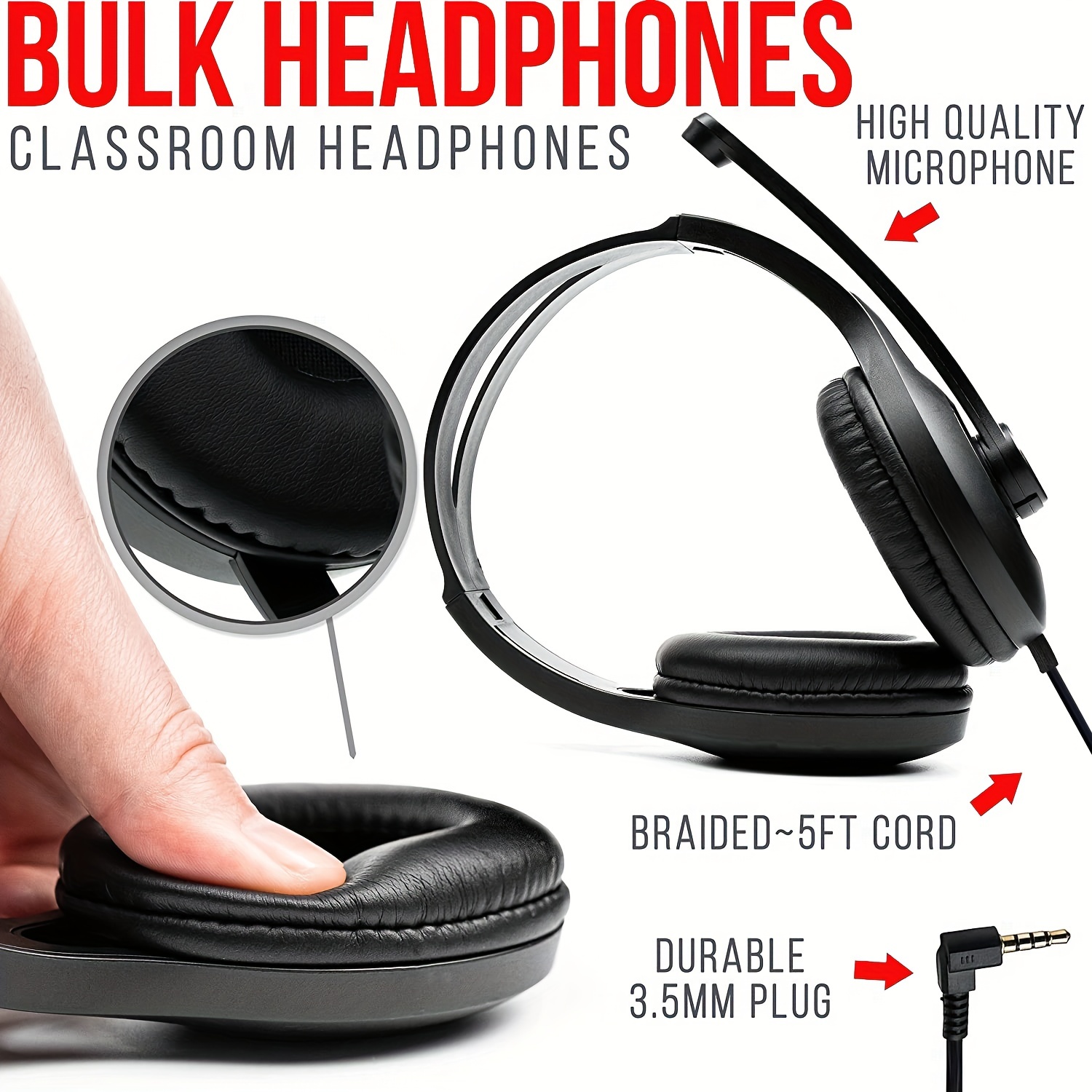 Getgold Premium Quality Classroom Headphones With Microphone Class