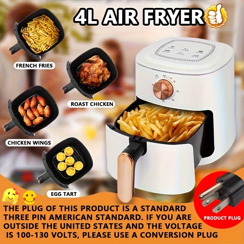 IAGREEA Mini Electric Air Fryer With 50.72oz/1.65Qt Oven Cookware, Nonstick  And Dishwasher-Safe Basket, Recipe Guide + Automatic Shutdown Feature, 120