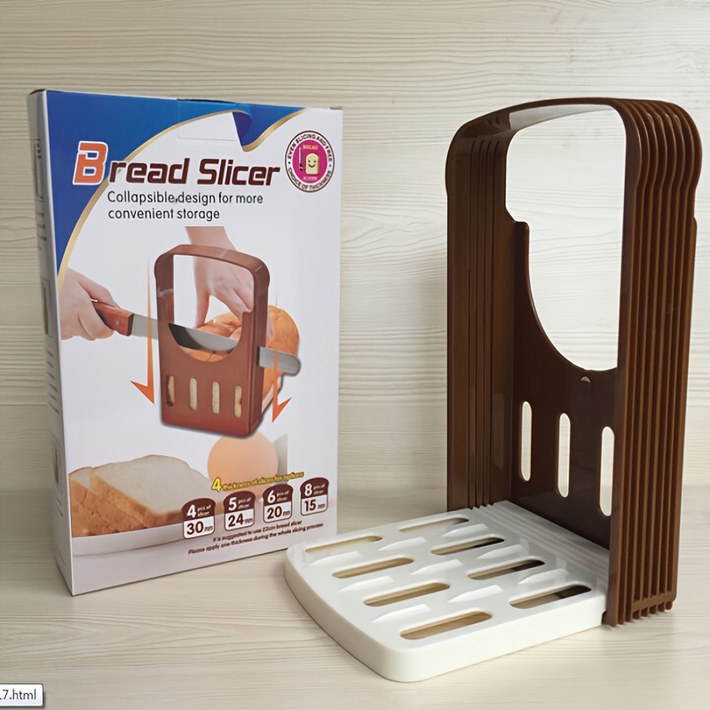 Bamboo Bread Slicer With Crumbs Tray, Foldable Wooden Bread Slicer,  Adjustable Bread Cutter For Homemade Bread, Loaf Cakes, Bagels - Temu