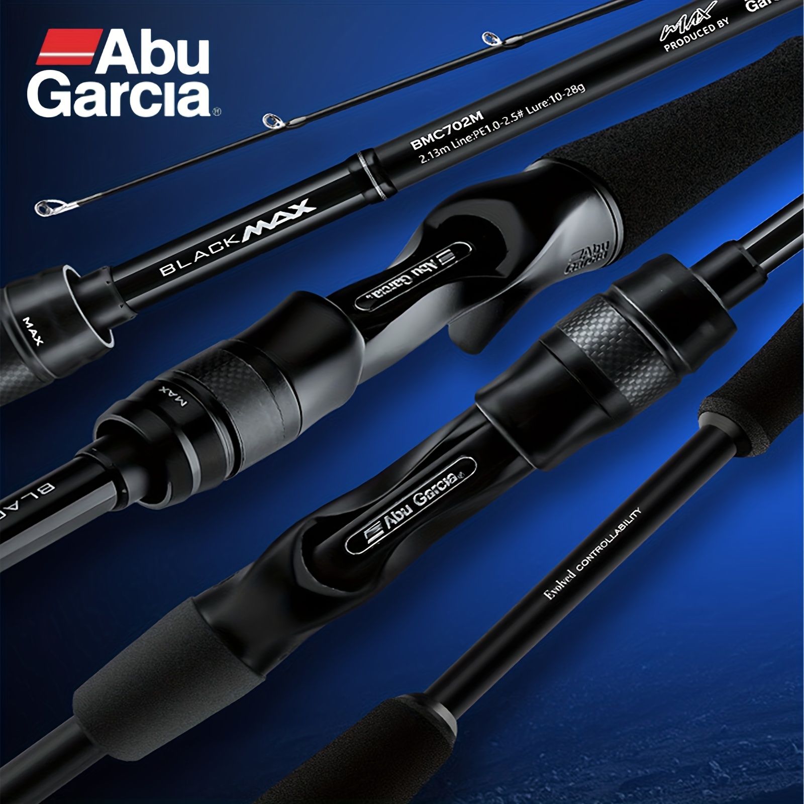 Abu Garcia BMAX 182.88-213.36cm Spinning/Casting Fishing Rod, Carbon Fiber  Casting/Spinning Fishing Rod With EVA Grip, High Sensitivity, Suitable For
