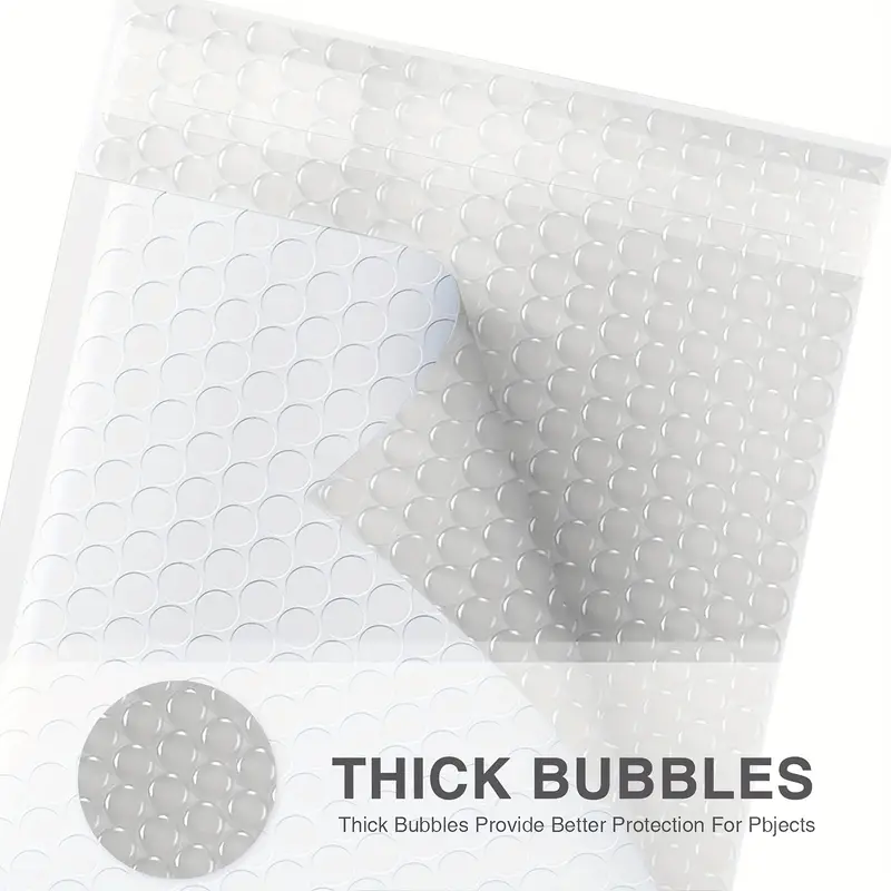 100pcs Bubble Mailers 5.11x5.9+1.57inch(13x15+4 Cm), White Poly Padded  Envelopes Medium Mailing Opaque Packaging Postal Self Seal Waterproof  Boutiqu