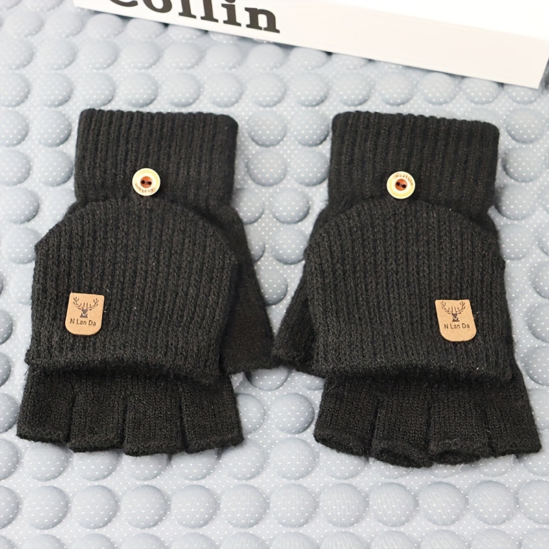 

Winter Thickened Warm Knitted Fingerless Gloves, Men's And Women's Touch Screen Gloves, Half Finger Student Gloves