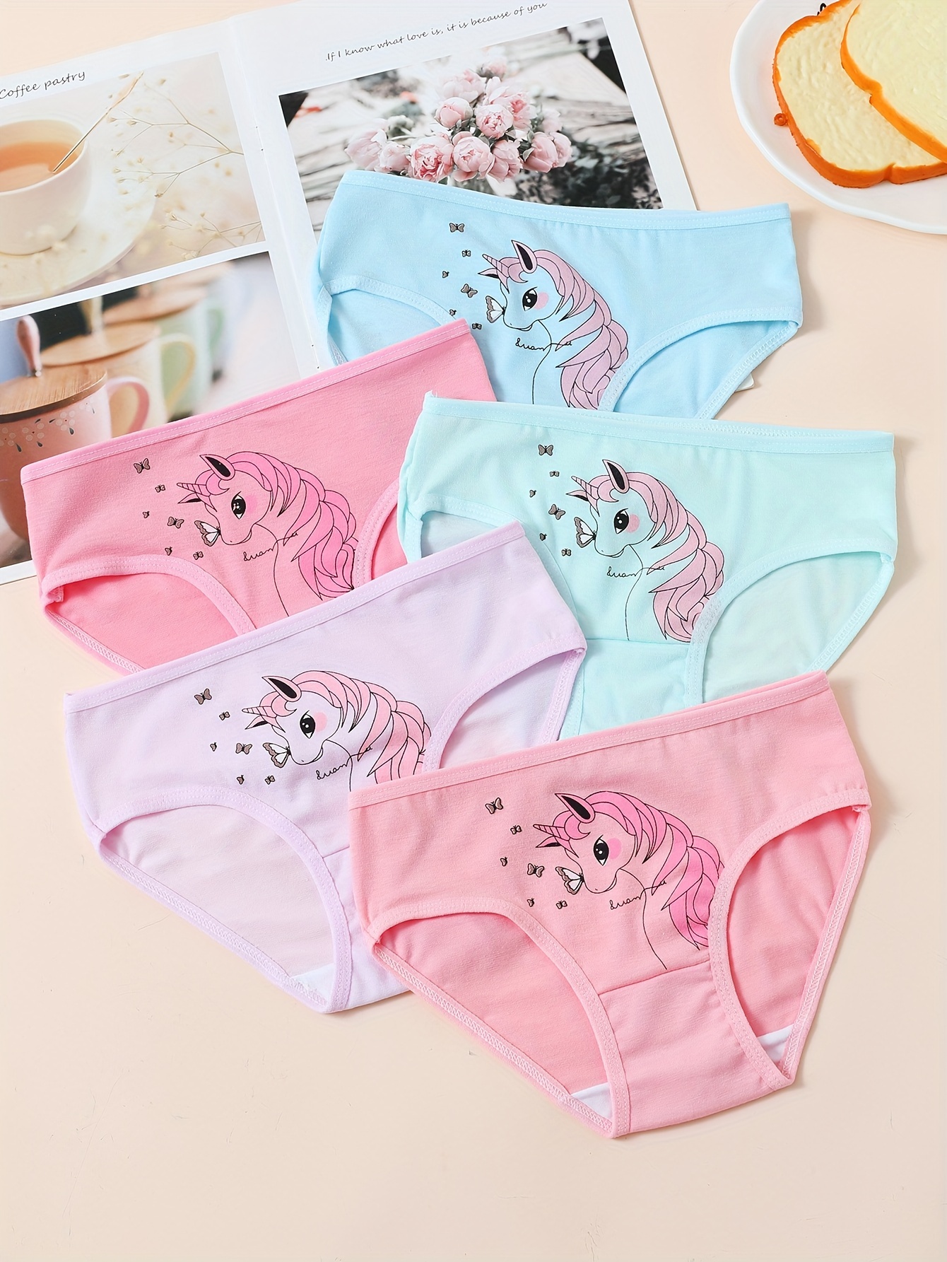 Cute Princess Print Girls Panties Kids Cotton Breathable - Temu