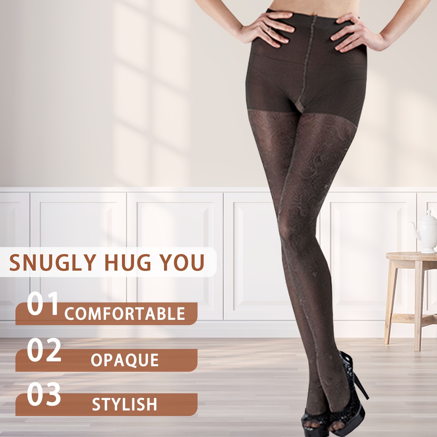 Floral Print Tights Retro Style Slimming Mesh Footed - Temu