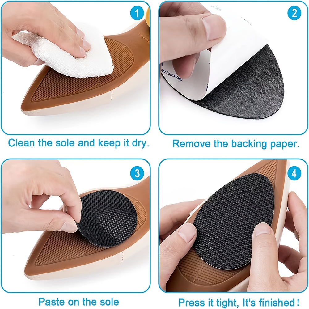 Dr. Shoesert Non-Slip Shoes Pads Adhesive Shoe Sole Protectors, High Heels  Anti-Slip Shoe Grips (Black - 3 Pairs)