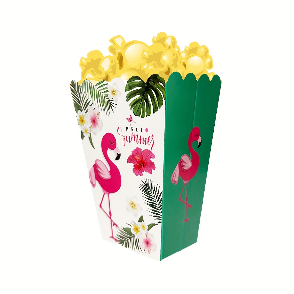 

12pcs, Flamingo Themed Party Decorations, Flamingo Pattern Popcorn Boxes, Snack Boxes, Chicken Nugget Boxes, Disposable Party Decorations