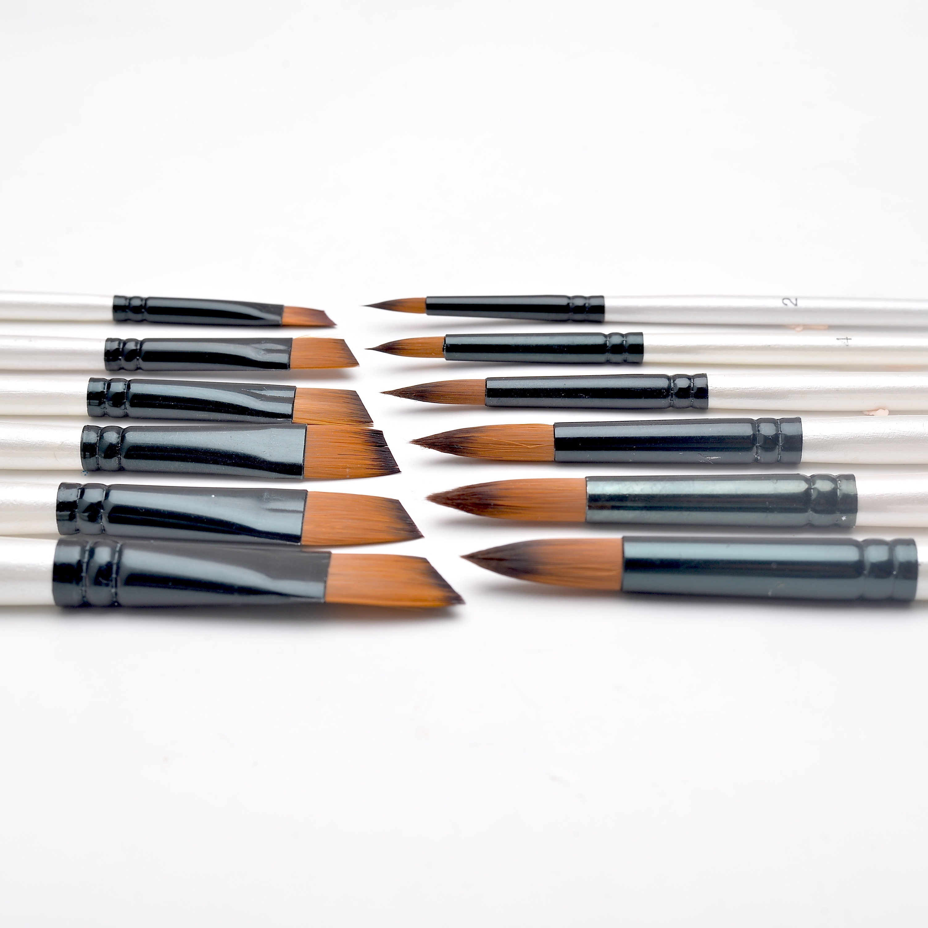 Art Brushes For Acrylic Painting With Short Handle Soft Nylon Hair Brushes