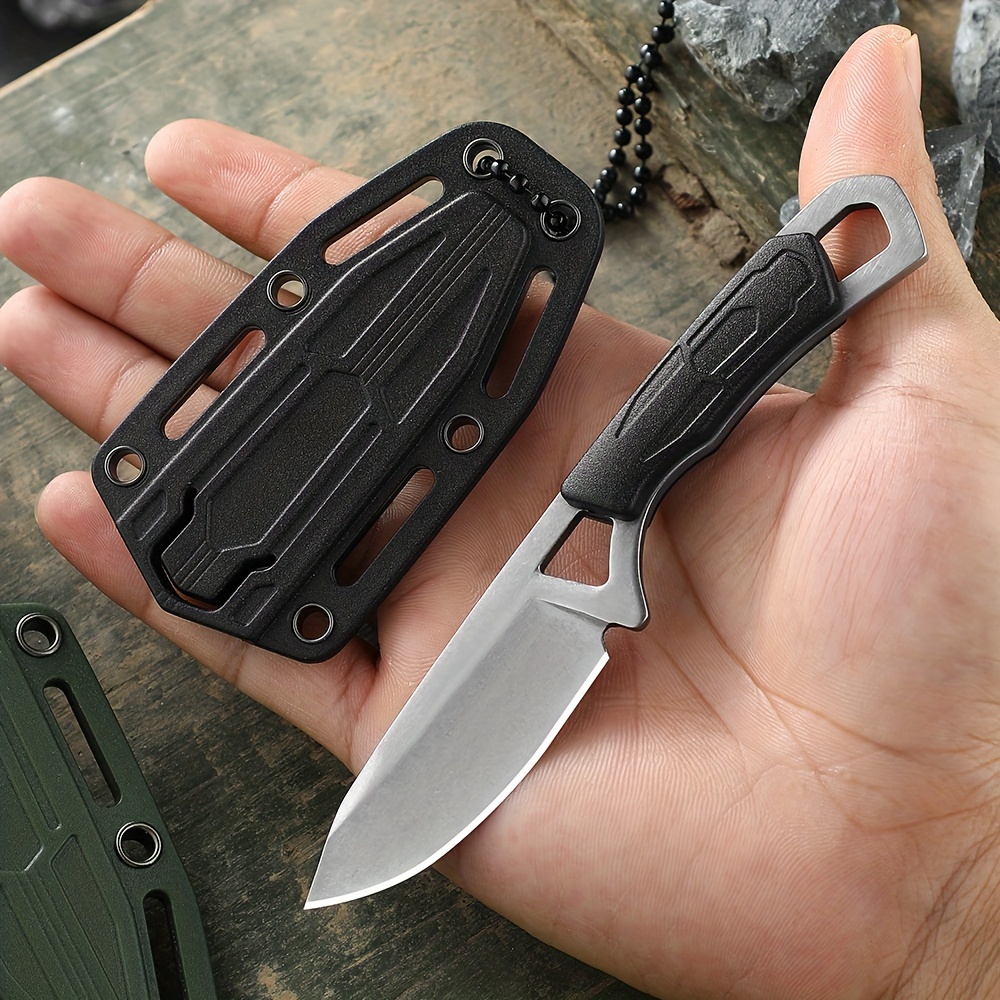 Tactical Self defense Pocket Knife With Cowhide Sheath - Temu