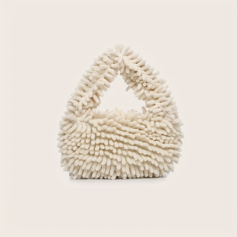 Women's Faux Fur Hobo Bag Plush Clutch Purse