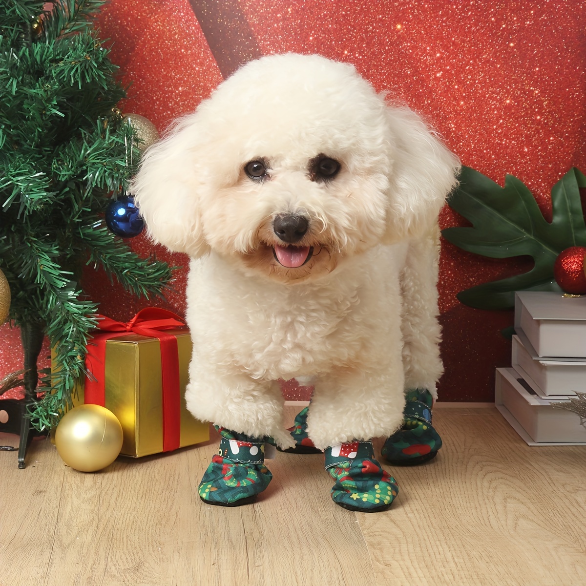 Dog hot sale christmas booties