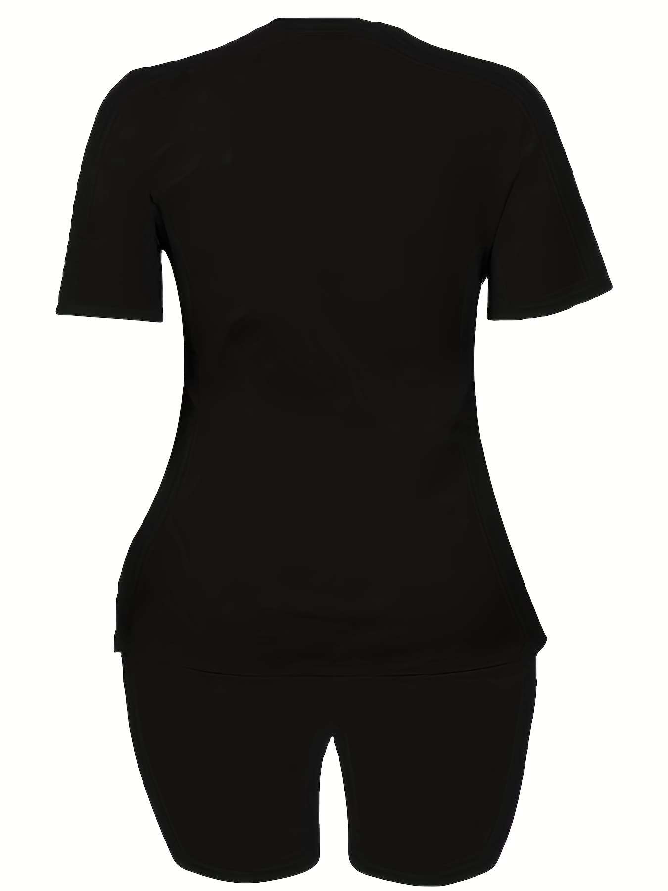 Casual T Shirt & Biker Shorts Set Women's Outfit