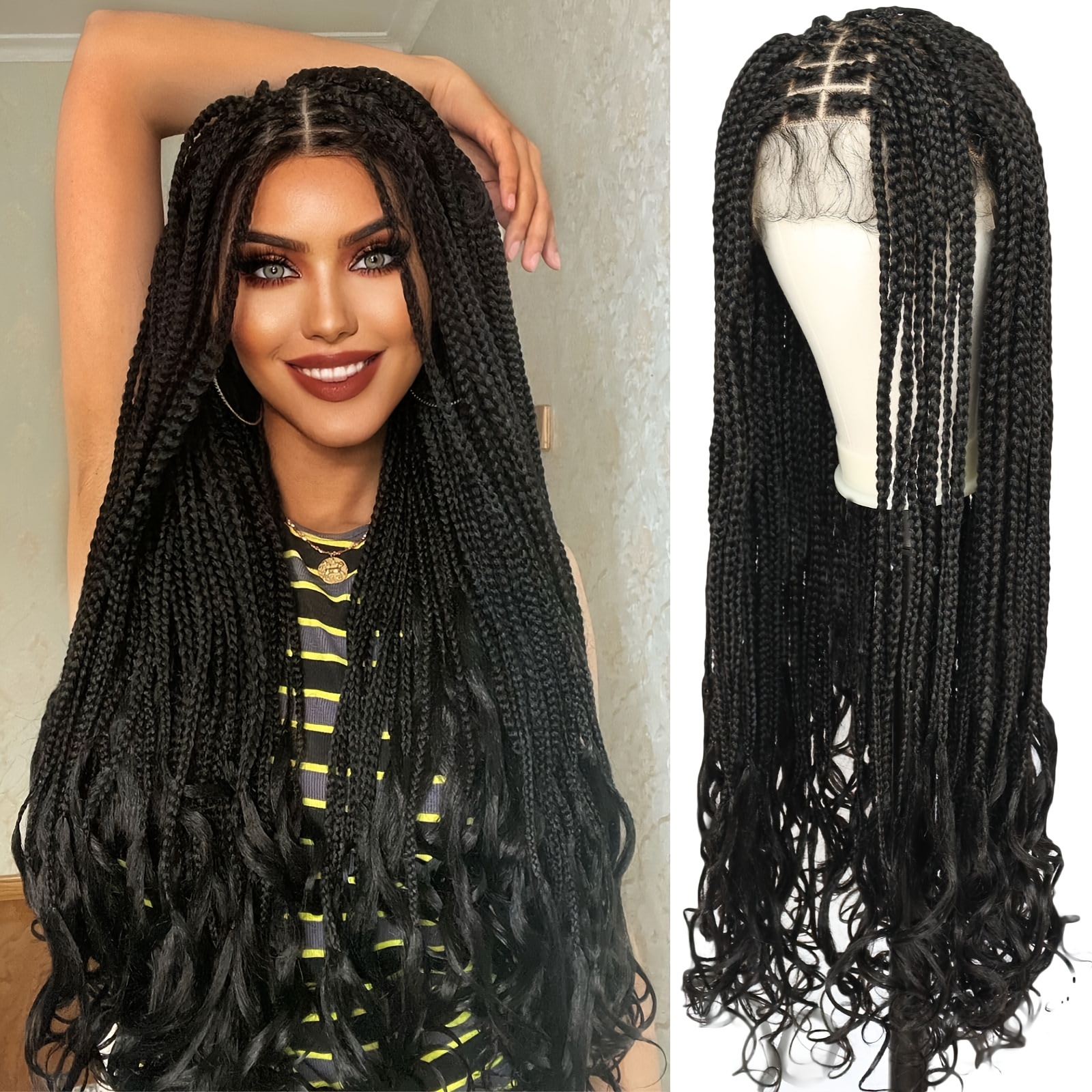 Braid Lace Front Wig - Temu