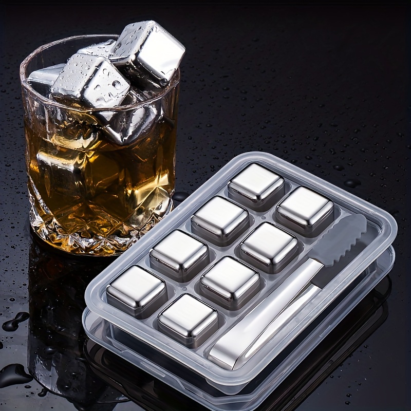 Juego de cubitos de hielo de acero inoxidable 316, piedras enfriadoras  reutilizables para whisky, cerveza, bebida, cubo de hielo de congelación  rápida de Metal, herramienta de Bar de fiesta - AliExpress