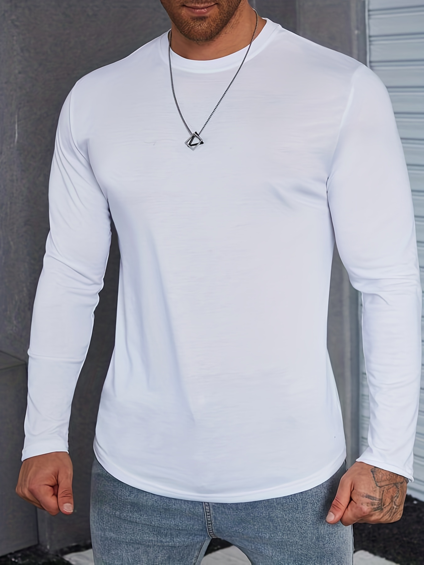 Men's Henley Collar Long Sleeve Cotton T Shirt - Temu