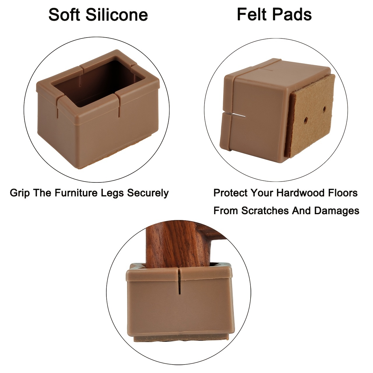 Outus - Punteras para patas de sillas de silicona, protector de pisos y  muebles, redondas, protectores para patas de mesas, paquete de 32 unidades