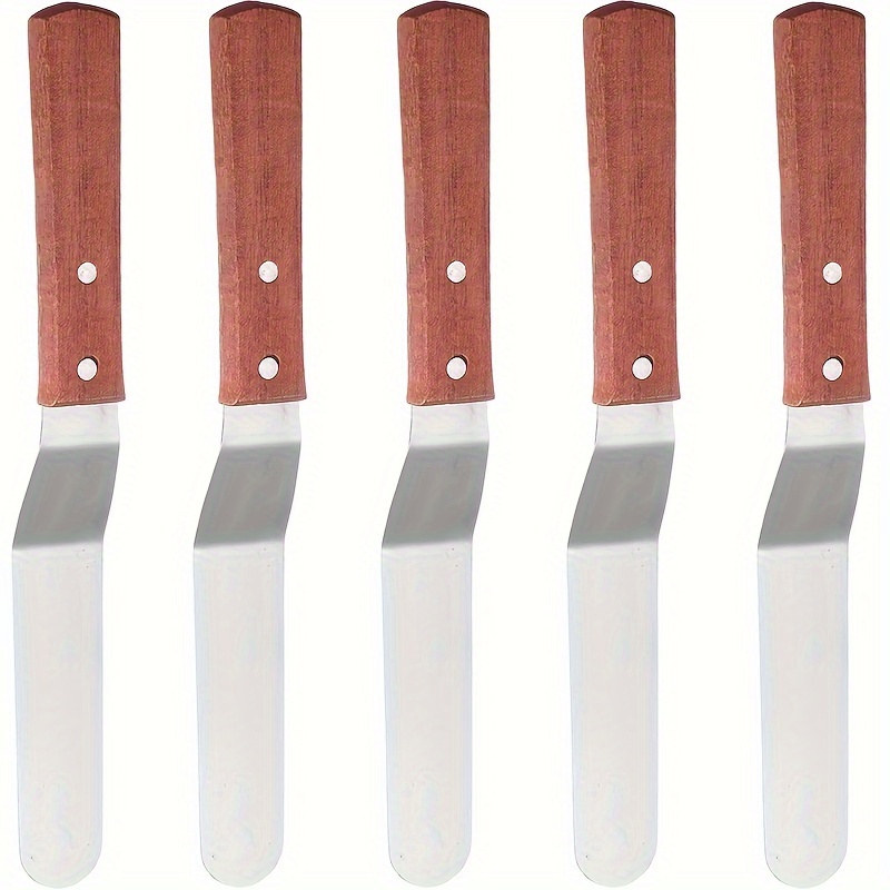 Painting Knives With Wood Grip Handle Stainless Steel - Temu