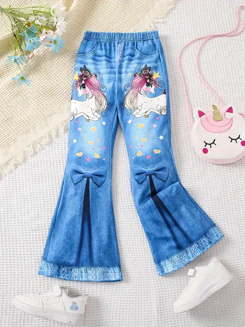 Girls Unicorn Jeans - Temu