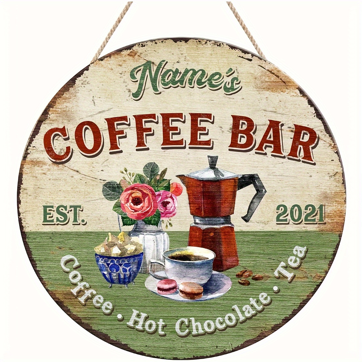  WODORO Custom Coffee Bar Wood Sign (Not Carved or Neon