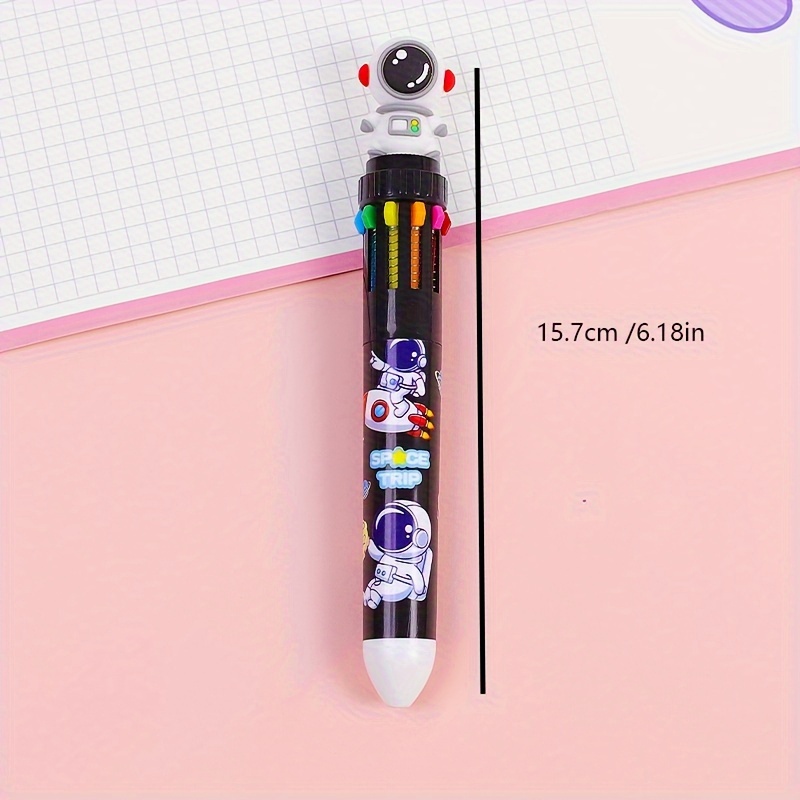 6PCS 10-in-1 Colored, Cartoon Astronaut Ballpoint Pens Space Multi Color  Pens in One for Kids Office School Supplies Back to School Supplies  Students