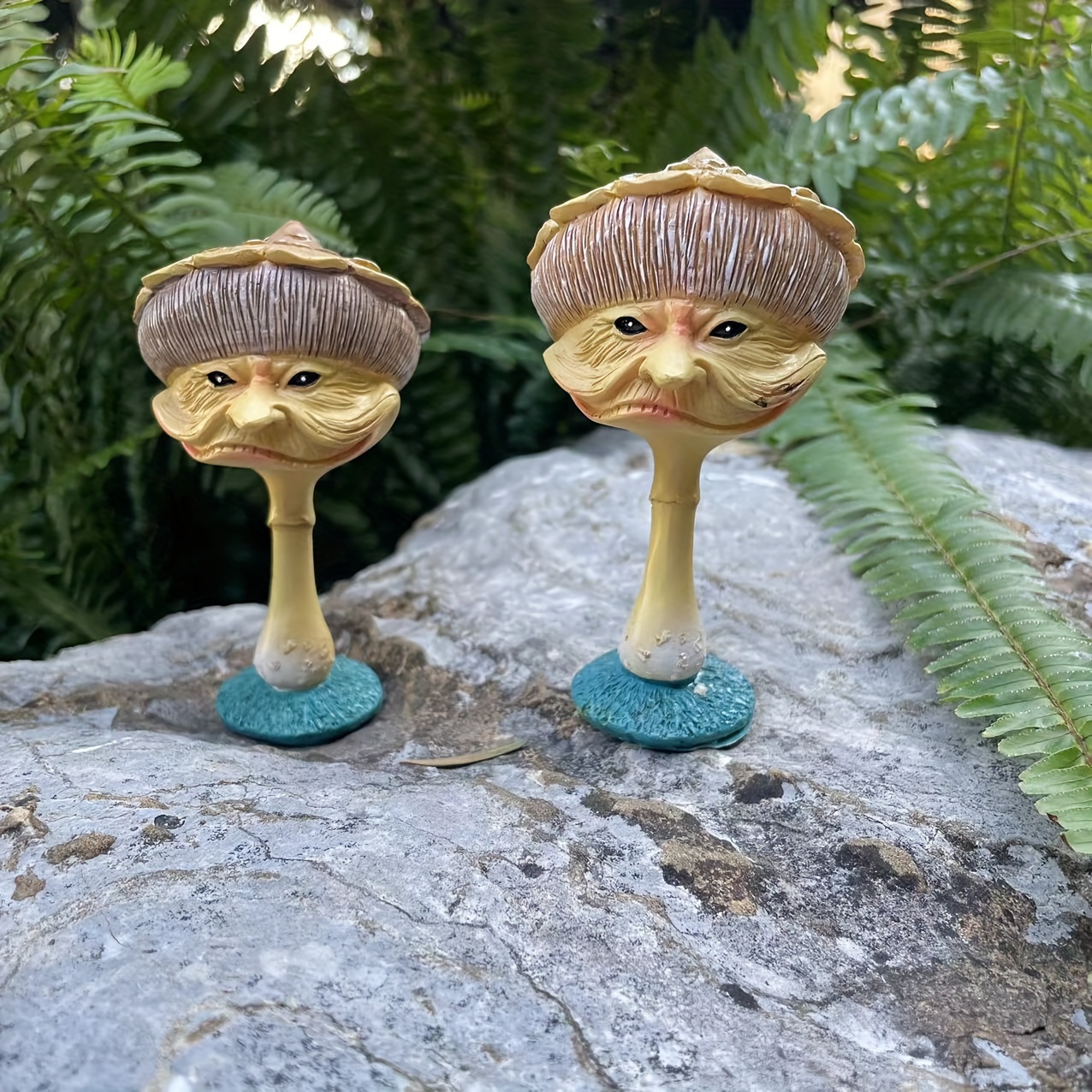 10pcs Garden Fake Mushroom Ornament Miniature Mushroom Figurines