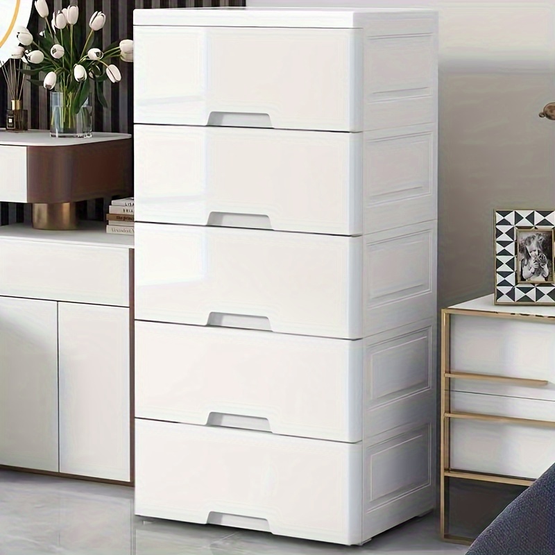 Plastic Drawers Dresser Storage Cabinet Stackable Clothes Storage